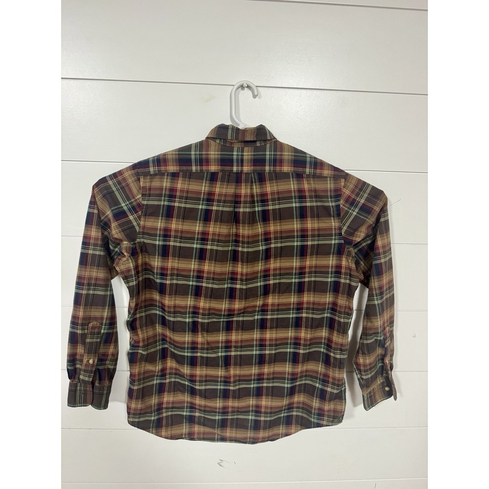 Men's RALPH LAUREN Earth Tones Plaid Button Up Long Sleeve Brushed Shirt Sz LG - Picture 7 of 7